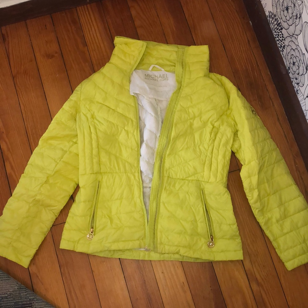 Womens Green Small Michael Kors Bomber Jacker